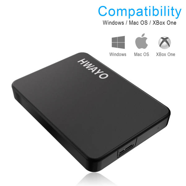 HWAYO Portable External Hard Drive Ultra Slim 2.5'' USB 3.0 HDD