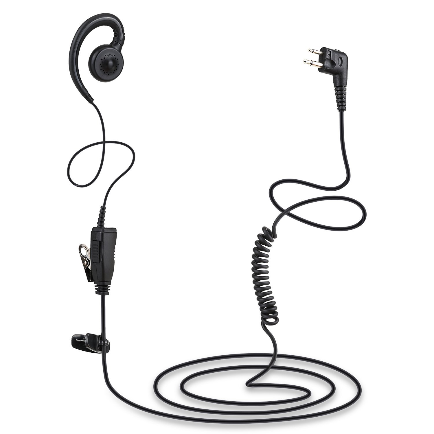 HWAYO Walkie Talkie Swivel Earpiece with Microphone and PTT for Motorola Two Way Radio - Motorola Swivel Earpiece Compatible with Walkie Talkies CLS1410, CLS1100, HKLN4604A